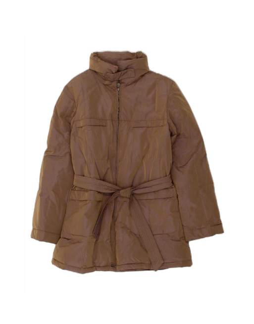 Vintage Padded Coat UK 16 Large In Brown