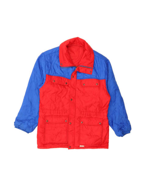 Vintage Padded Coat UK 40 Large In Red Colourblock - view 1
