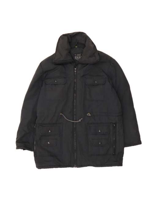 Vintage Padded Coat UK 44 2XL In Black