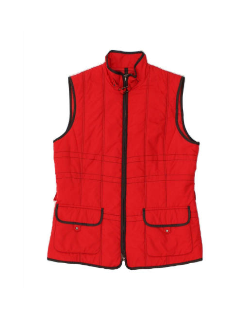 Vintage Padded Gilet EU 38 Medium In Red