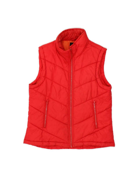 Vintage Padded Gilet UK 12 Medium In Red - view 1