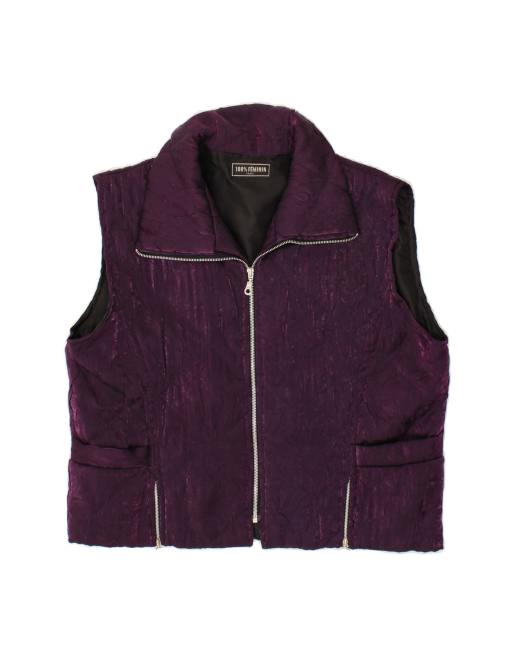 Vintage Padded Gilet UK 16 Large In Purple