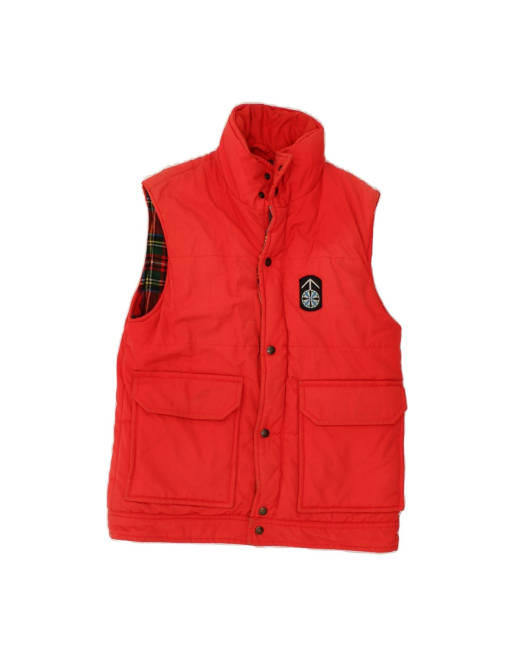 Vintage Padded Gilet UK 36 Small In Red