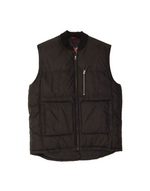 Vintage Padded Gilet UK 38 Medium In Black