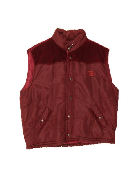 Vintage Padded Gilet UK 42 XL In Burgundy - view 1