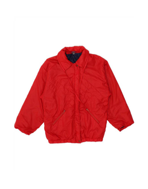 Vintage Padded Jacket UK 14 Medium In Red