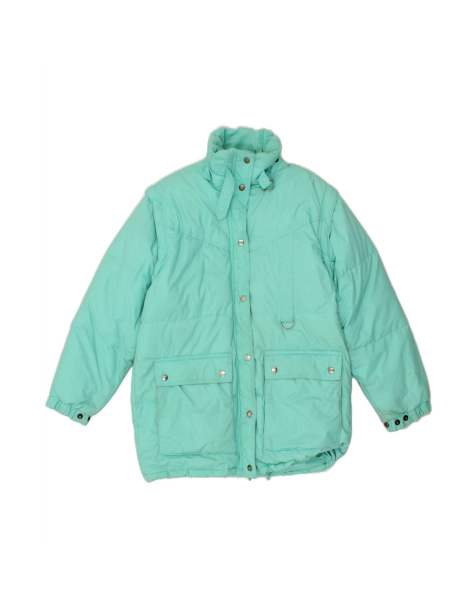 Vintage Padded Jacket UK 14 Medium In Turquoise - view 1