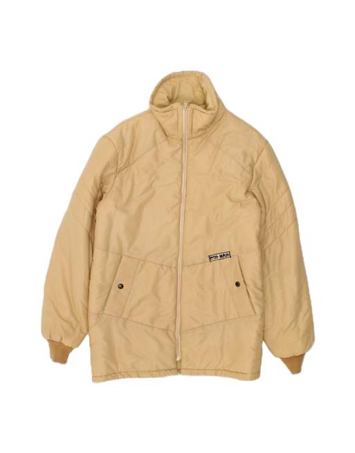 Vintage Padded Jacket UK 36 Small In Beige