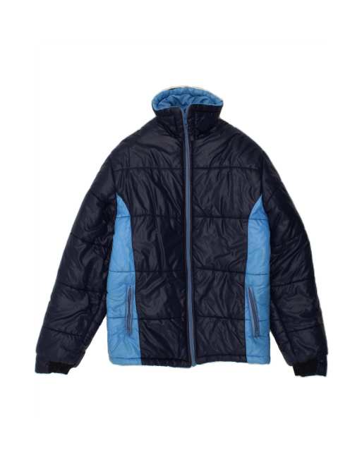 Vintage Padded Jacket UK 36 Small In Blue Colourblock