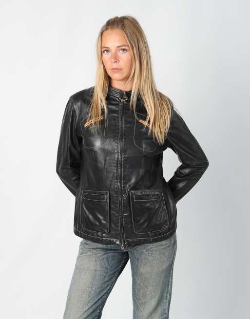 Vintage Pakerson M leather jacket in black