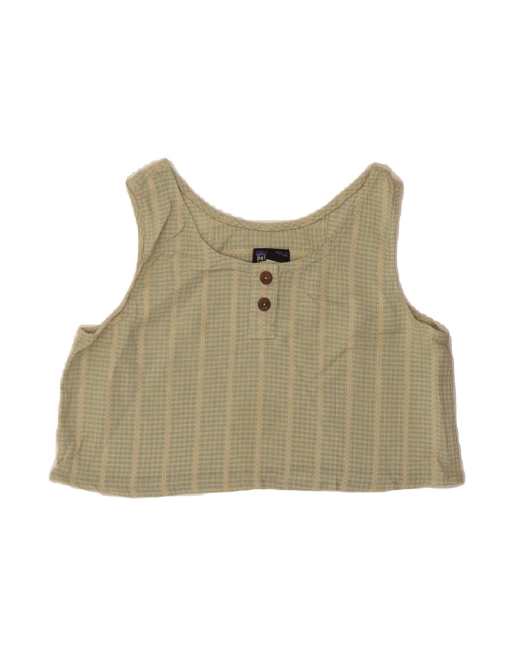 Vintage Patagonia Sleeveless Crop Top UK 16 Large In Green Check