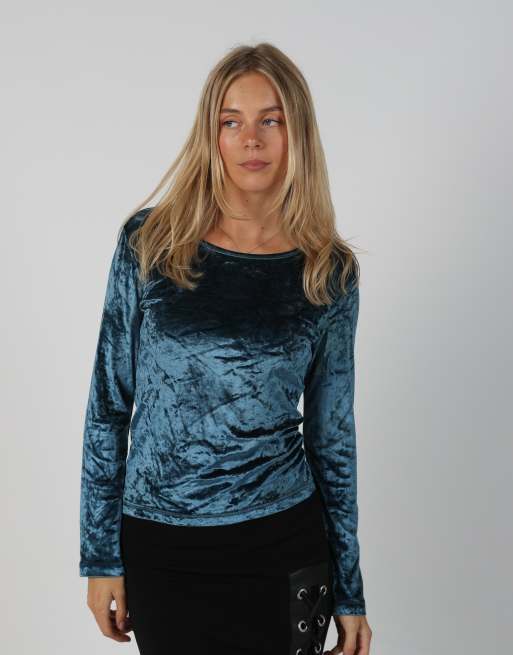 Vintage Patrizia Pepe S long sleeve top in blue, 3 of 4