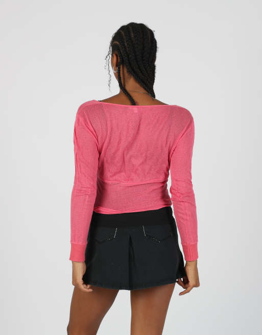 Vintage Patrizia Pepe S long sleeve top in pink, 2 of 4