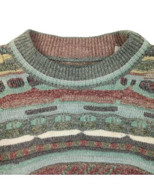 Vintage Pattern Knit Wool Jumper Size XS, 3 of 4