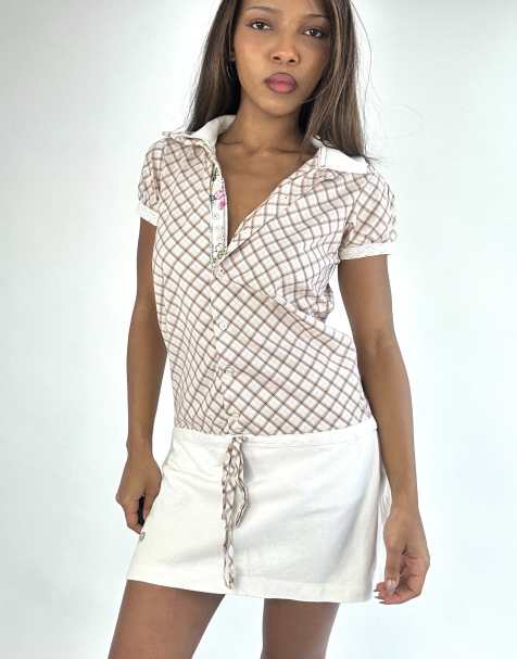 Vintage patterned mini dress in pink - view 1