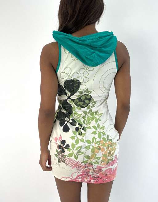 Vintage patterned mini dress in white, 2 of 4