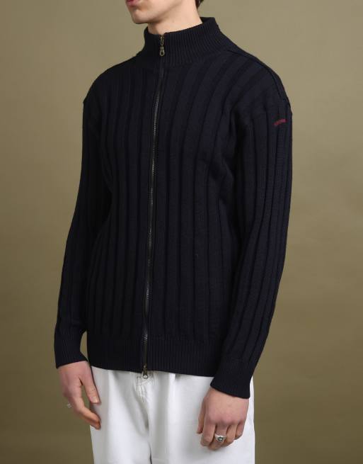 Vintage Paul & Shark Full Zip Jumper size L in Navy Blue, 3 of 4