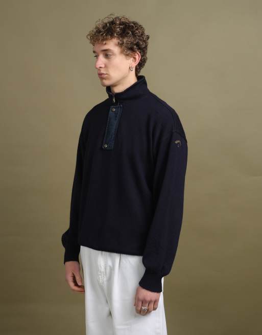 Vintage Paul & Shark Quarter Zip Jumper size L in Navy Blue, 1 of 5