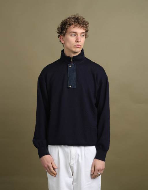 Vintage Paul & Shark Quarter Zip Jumper size L in Navy Blue, 2 of 5