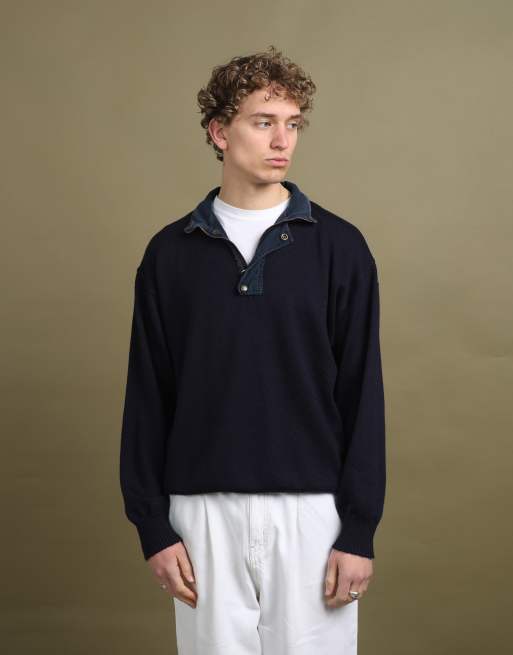 Vintage Paul & Shark Quarter Zip Jumper size L in Navy Blue, 3 of 5