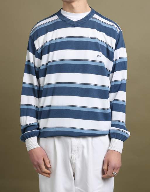 Vintage Paul & Shark V-Neck Jumper size L in White, 3 of 4