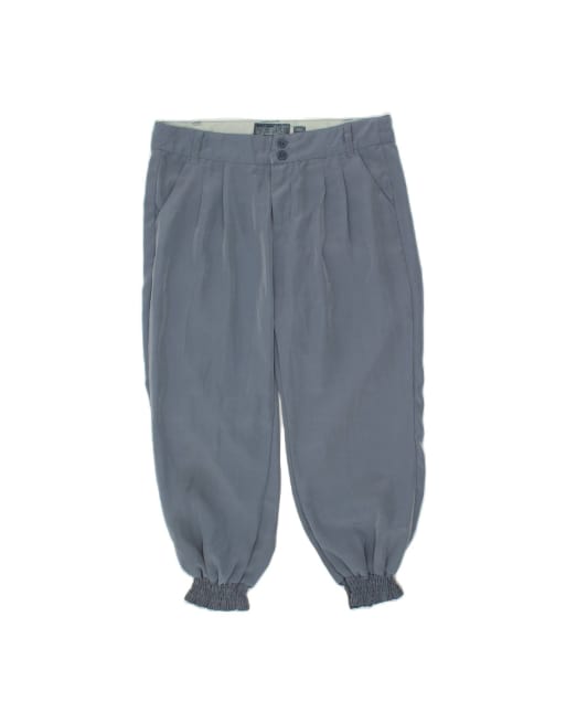 Vintage Pegged Joggers Capri Trousers UK 14 Medium W30 L21 In Grey