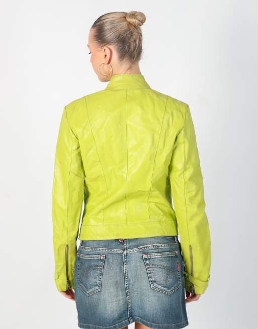 Vintage Pelle su Pelle S leather jacket in light green, 2 of 4