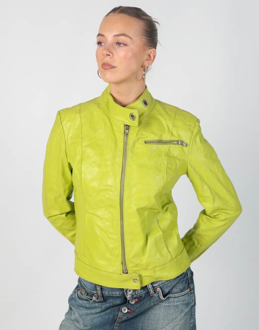 Vintage Pelle su Pelle S leather jacket in light green, 3 of 4