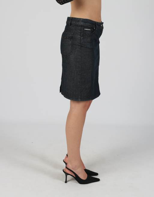 Vintage Penny Black S denim midi skirt in blue, 4 of 4