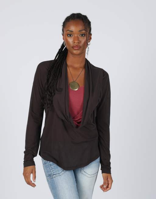 Vintage Penny Black S long sleeve top in brown