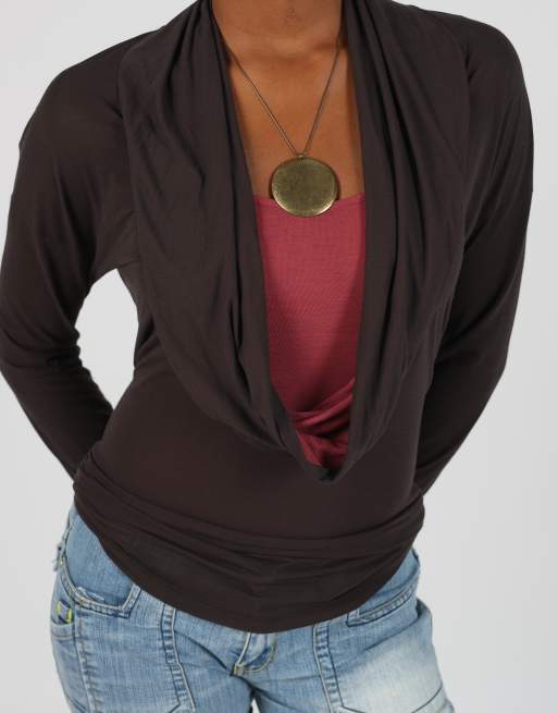 Vintage Penny Black S long sleeve top in brown, 4 of 4