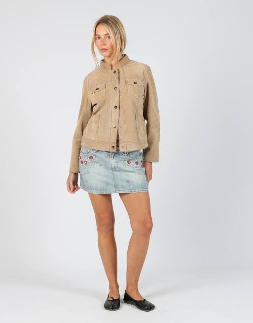Vintage Penny Silvian S denim mini skirt in light blue