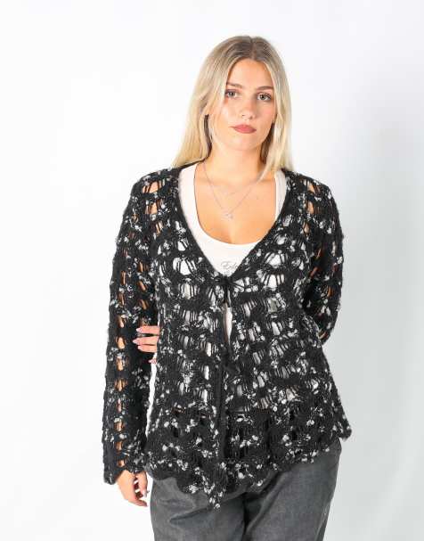 Vintage PennyPull M knitted top in black - view 1