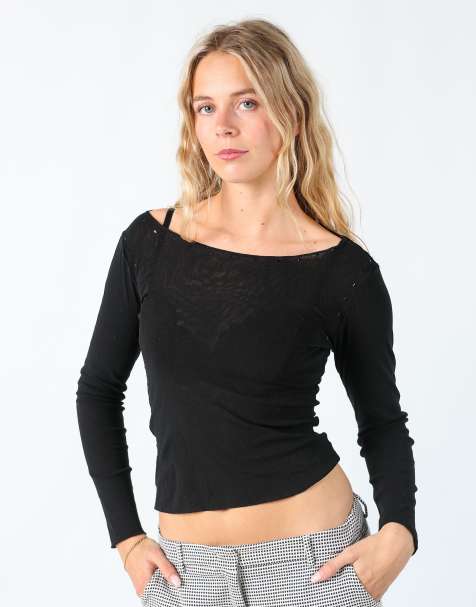 Vintage PennyPull S long sleeve top in black - view 1