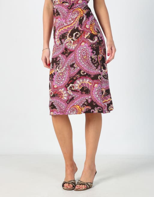 Vintage PennyPull S woven midi dress in purple, 2 of 4