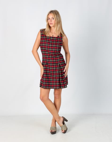Vintage PennyPull S woven midi skirt in red - view 1