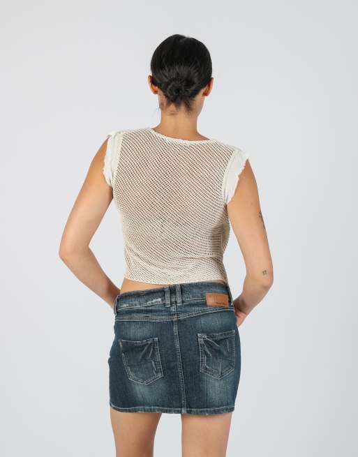 Vintage PennyPull S woven top in beige, 2 of 4