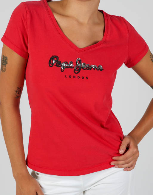 Vintage Pepe Jeans London S baby tee in red, 4 of 4