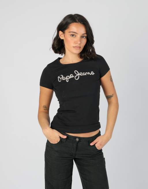 Vintage Pepe Jeans S baby tee in black