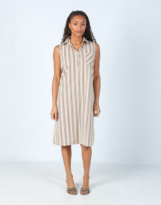 Vintage PHARD M woven midi dress in beige