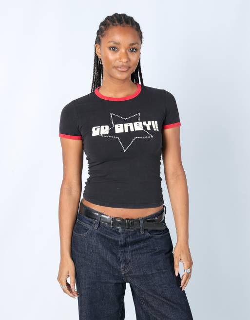 Vintage PHARD S baby tee in black