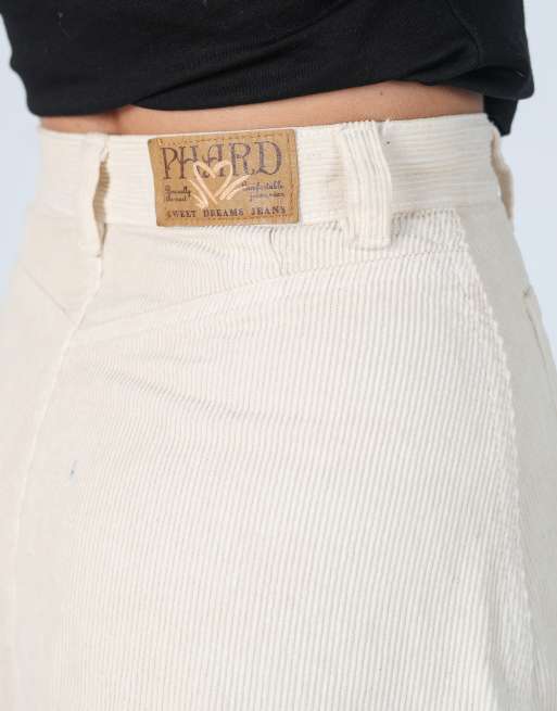 Vintage PHARD S cord skirt in cream, 4 of 4