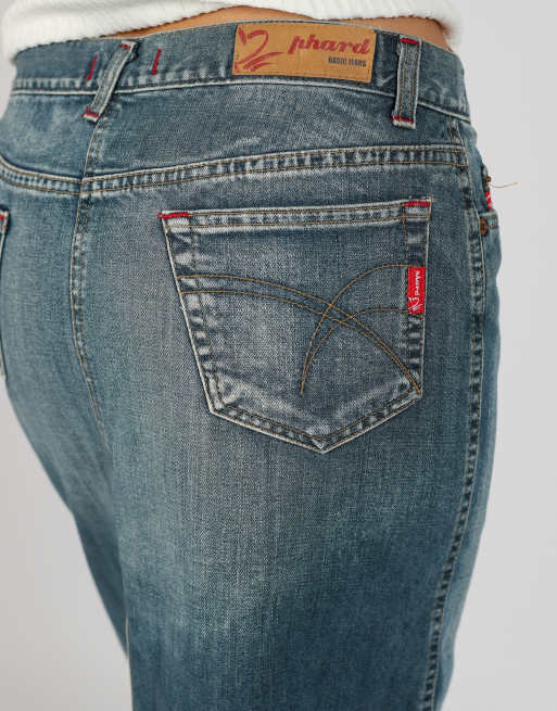 Vintage PHARD S denim midi skirt in blue, 4 of 4
