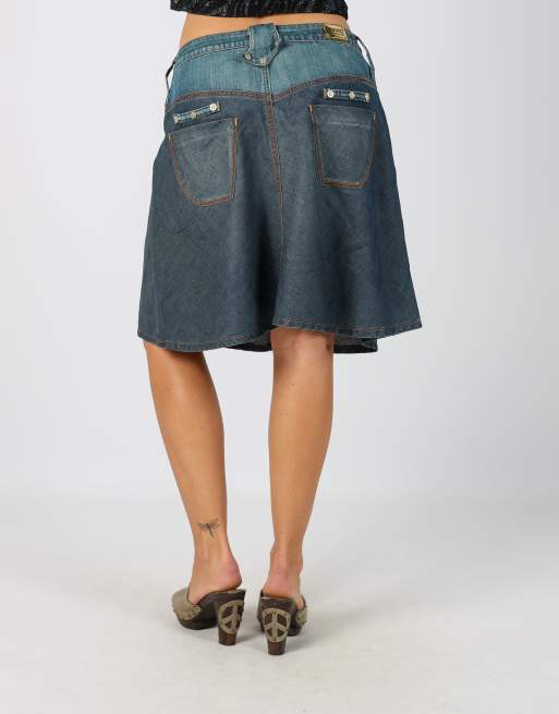 Vintage PHARD S denim midi skirt in blue, 4 of 4