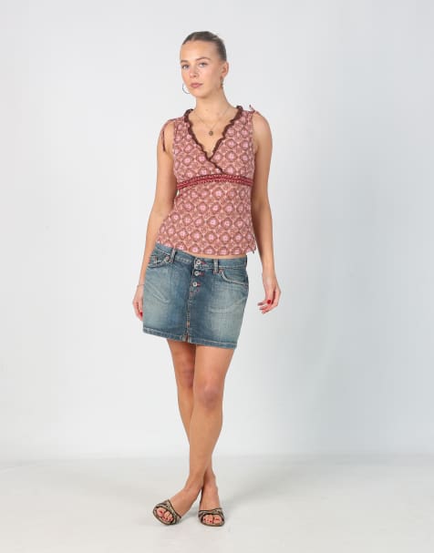 Vintage PHARD S denim mini skirt in blue - view 1