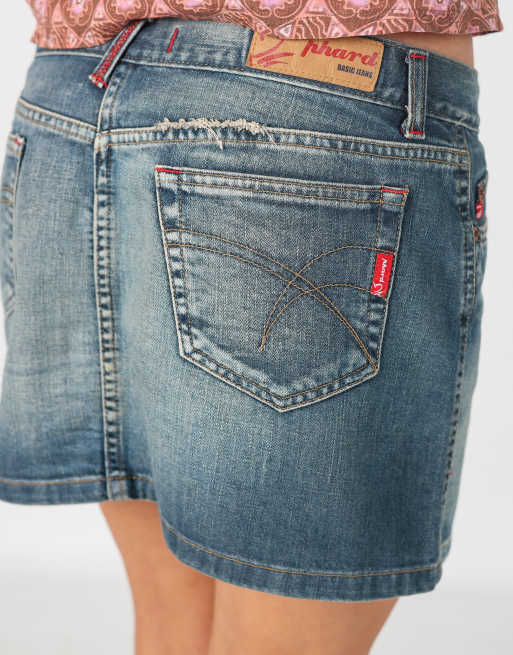 Vintage PHARD S denim mini skirt in blue, 4 of 4