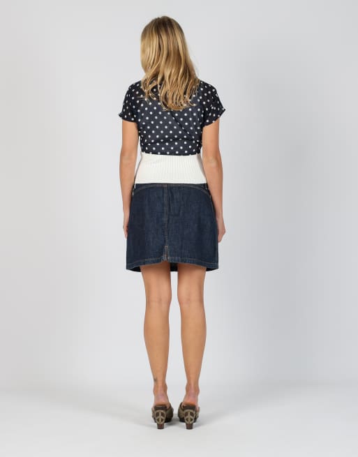 Vintage PHARD S denim mini skirt in blue, 3 of 4