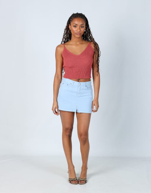 Vintage PHARD S denim mini skirt in light blue