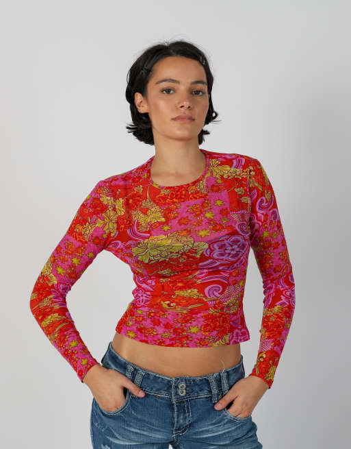 Vintage PHARD S mesh top in orange, 1 of 4