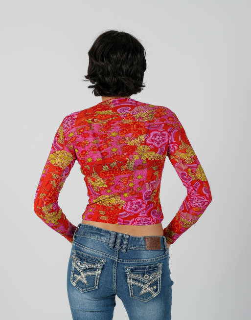 Vintage PHARD S mesh top in orange, 2 of 4